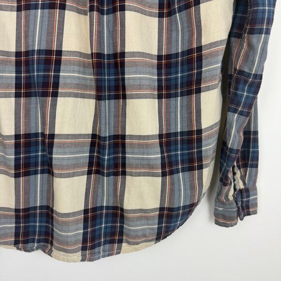 H&M L.OG.G. Womens Long Sleeve Button-Up Casual Purple/Blue/Cream Plaid Shirt 8 - Picture 8 of 11